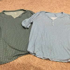 Two Croft & Barrow Long Sleeve Tops Women’s XXL